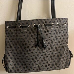 Dooney & Bourke Black and Brown Monogram Tote